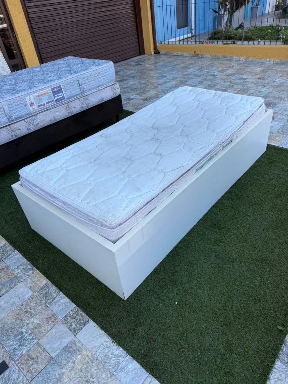 Cama de Solteiro com colchão solteiro Ortobom usado. ENTREGO - Foto 4