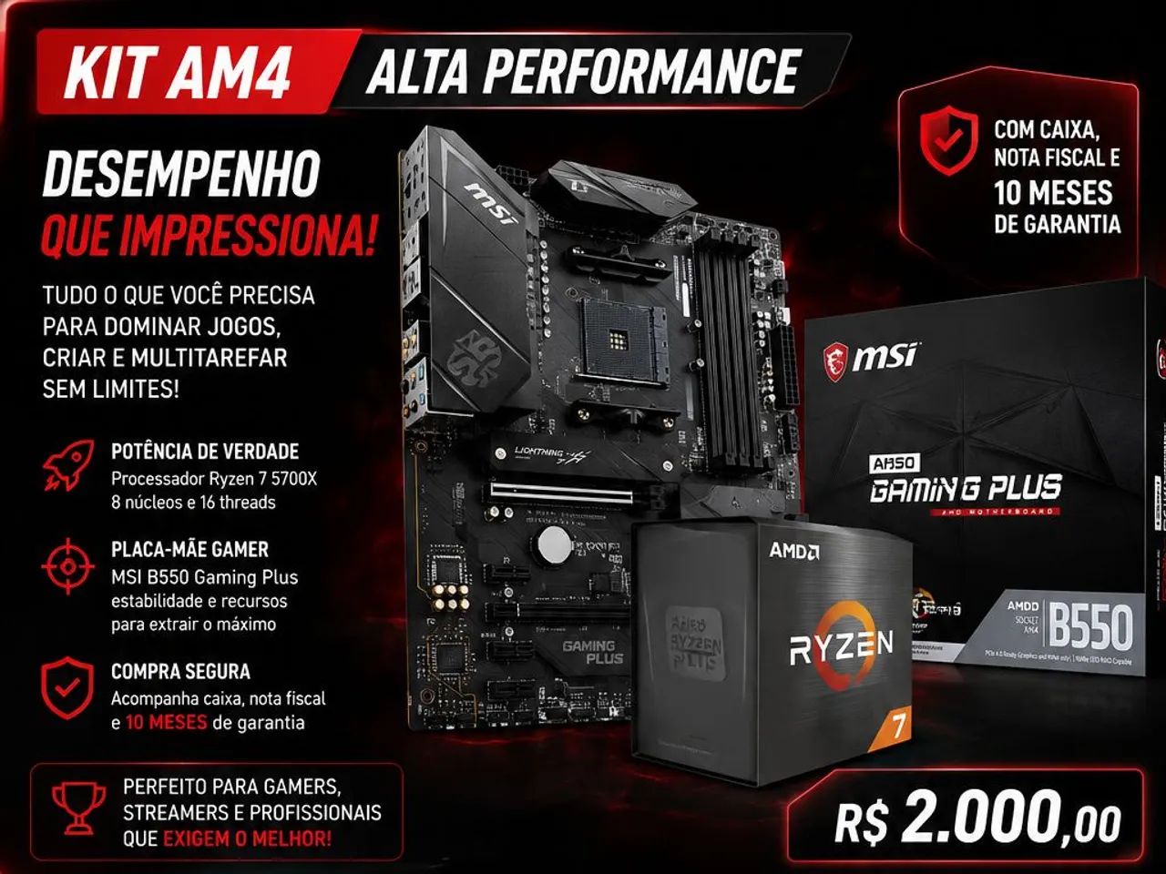 Kit AM4 Ryzen 5700x barato