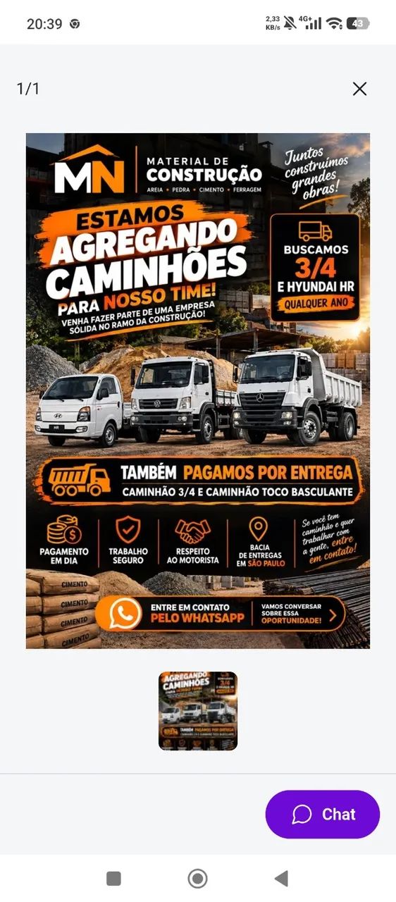 Frete caminhão 