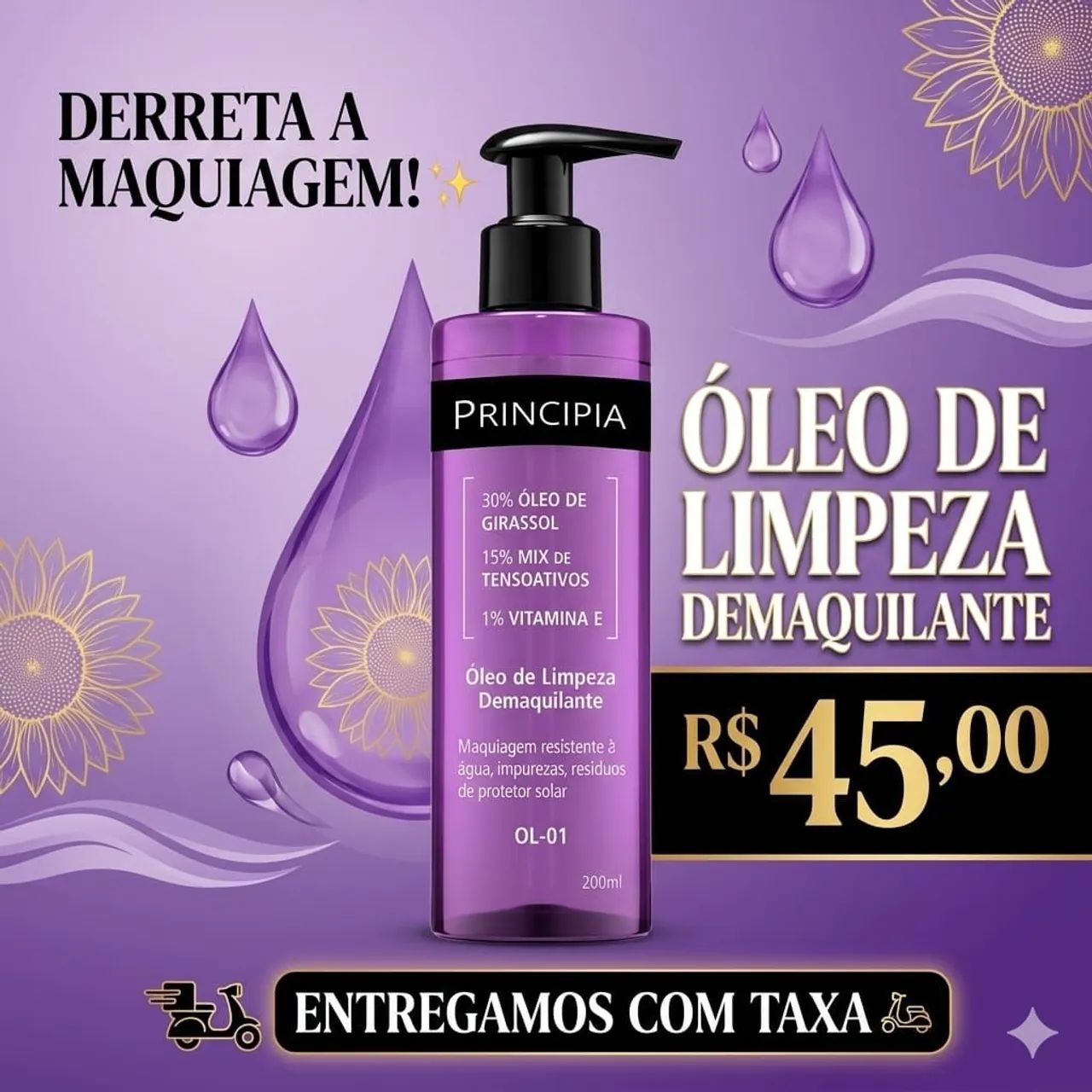 Demaquilante Óleo De Limpeza OL-01 Principia