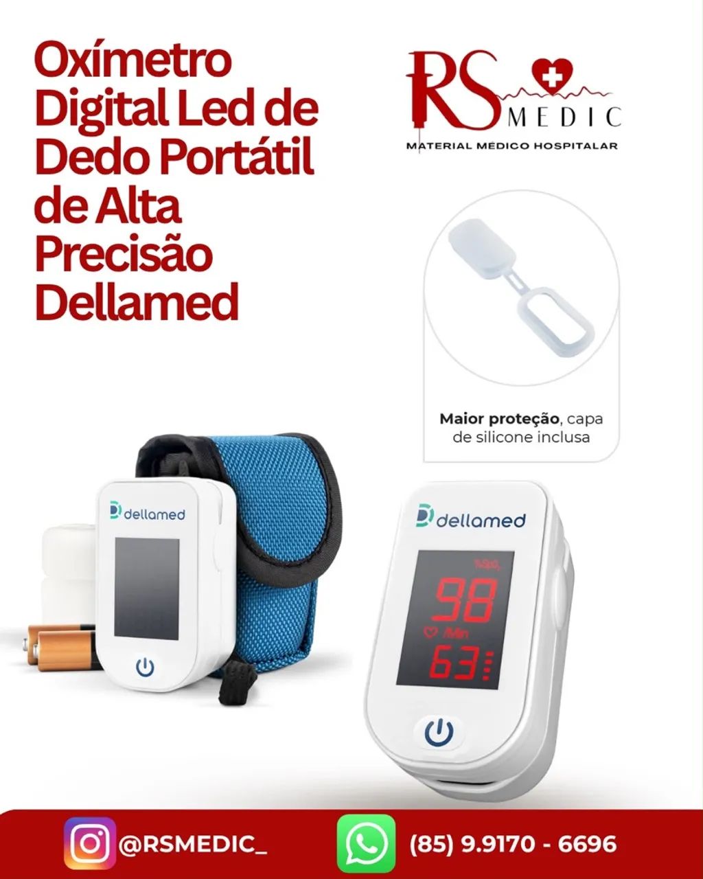 OXÍMETRO DELLAMED COM CAPA 