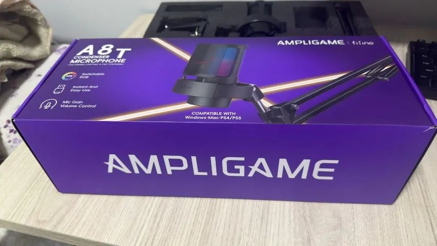 Microfone Condensador Gamer Fifine A8T, RGB - Foto 2