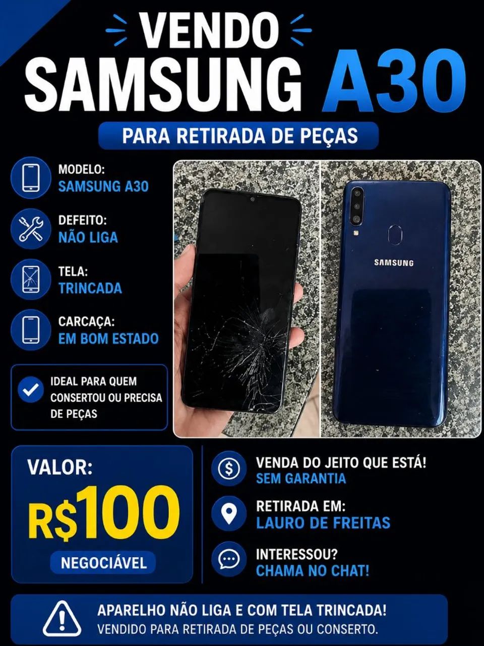 Celular Quebrado Pra Retirada de Peças 