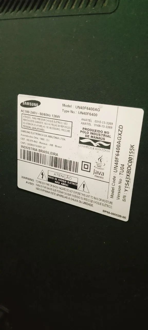 Vendo tv Samsung com defeito 