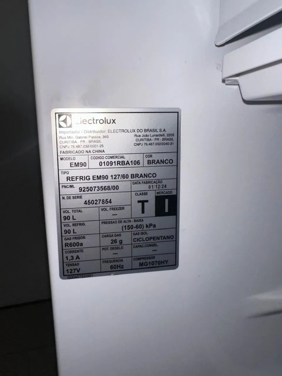 Frigobar Electrolux 