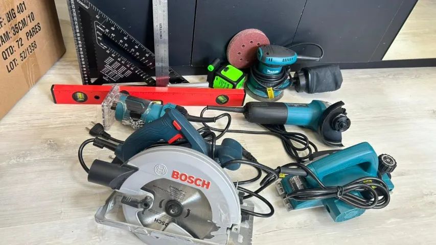 Kit Ferramenta mercenária: Esmerilhadeira, Tupia, Serra Circula, Plaina Elétrica lixadeira