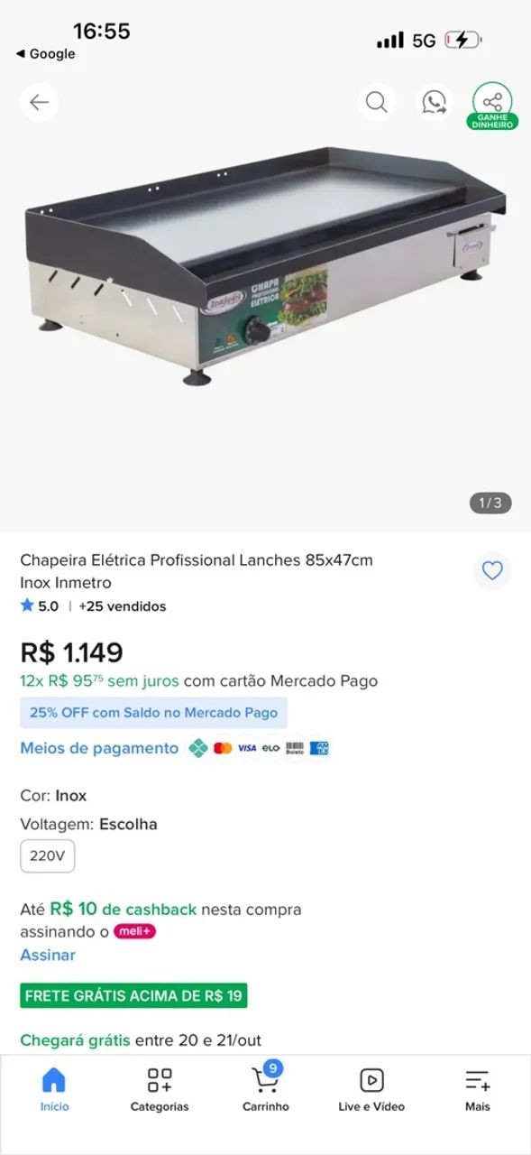 CHAPA PARA LANCHE PROFISSIONAL - Foto 2