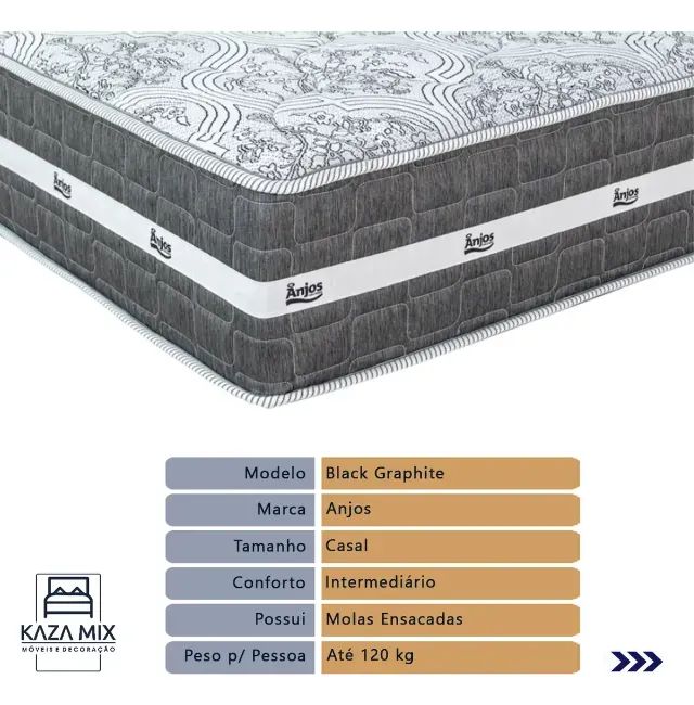 Colchão Cinza Anjos Queen Black Graphite - Foto 2