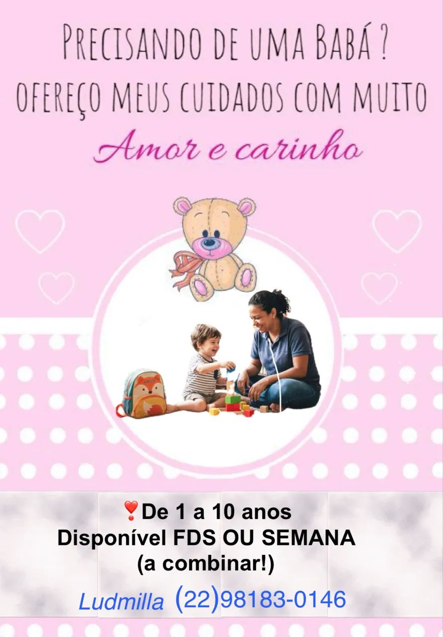 Babá disponível com experiência.