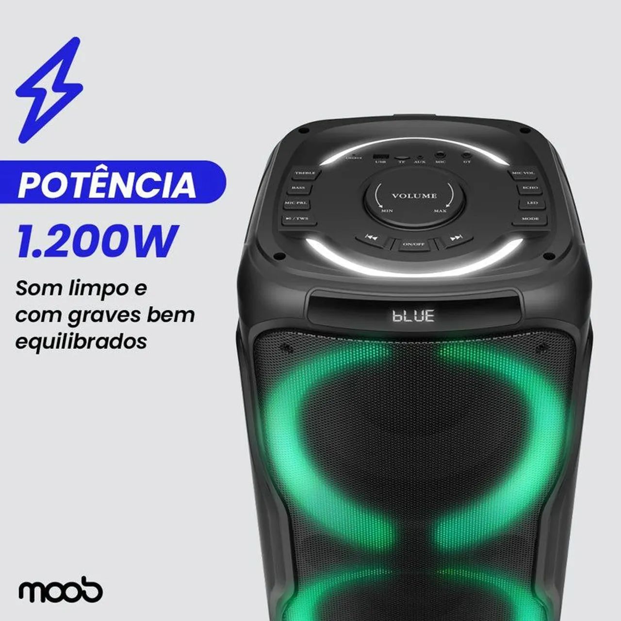 Caixa de som Bluetooth 1200W Moob - Foto 5