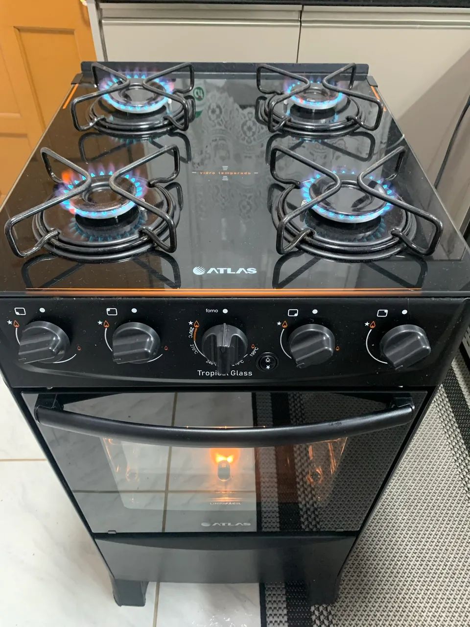 Fogão Mesa Vidro Automático Usado - Entrego   - Foto 5