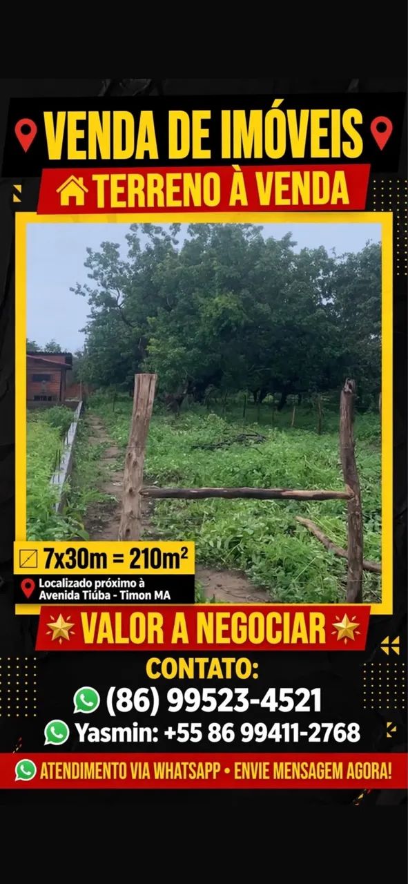 VENDO TERRENO EM TIMON 