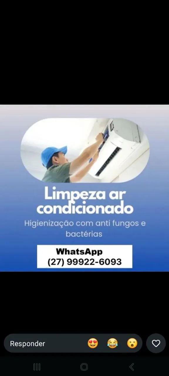 Manutenção e higienização em ar condicionado split.