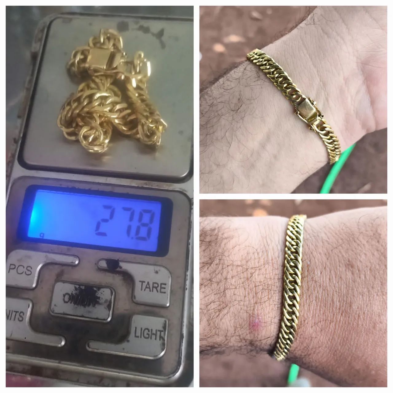 Pulseira de ouro maciça 