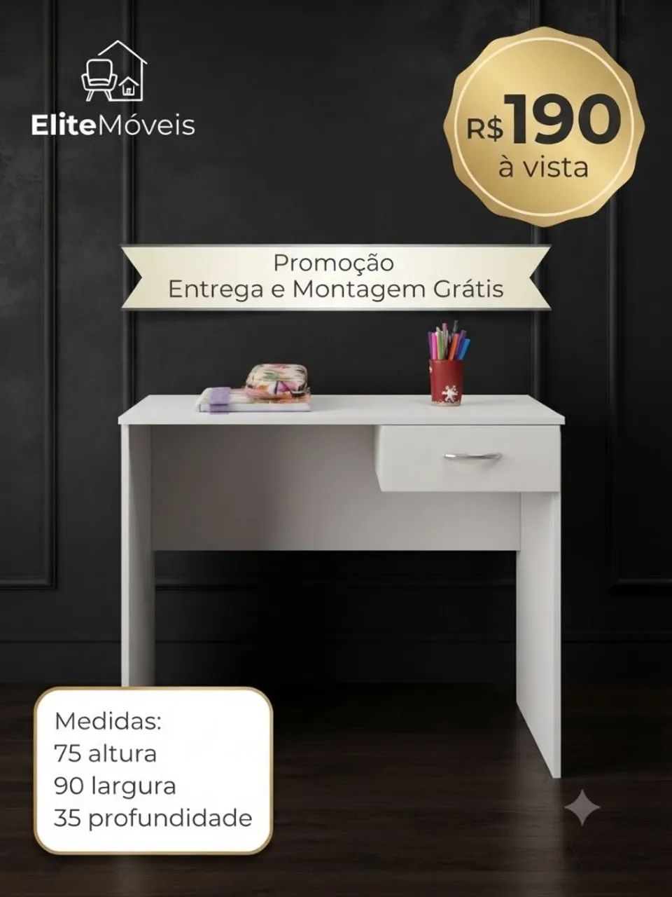 Escrivaninha com gaveta 