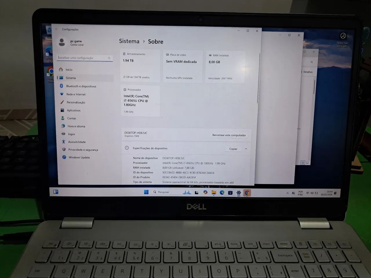 Notebook Dell i7