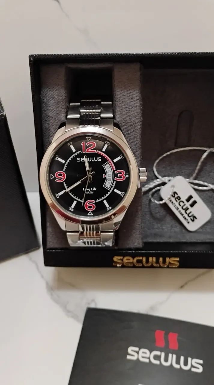 Relógio Seculus R23647GN02 - Pulseira Aço A Prova D'água 50 mts - Foto 2