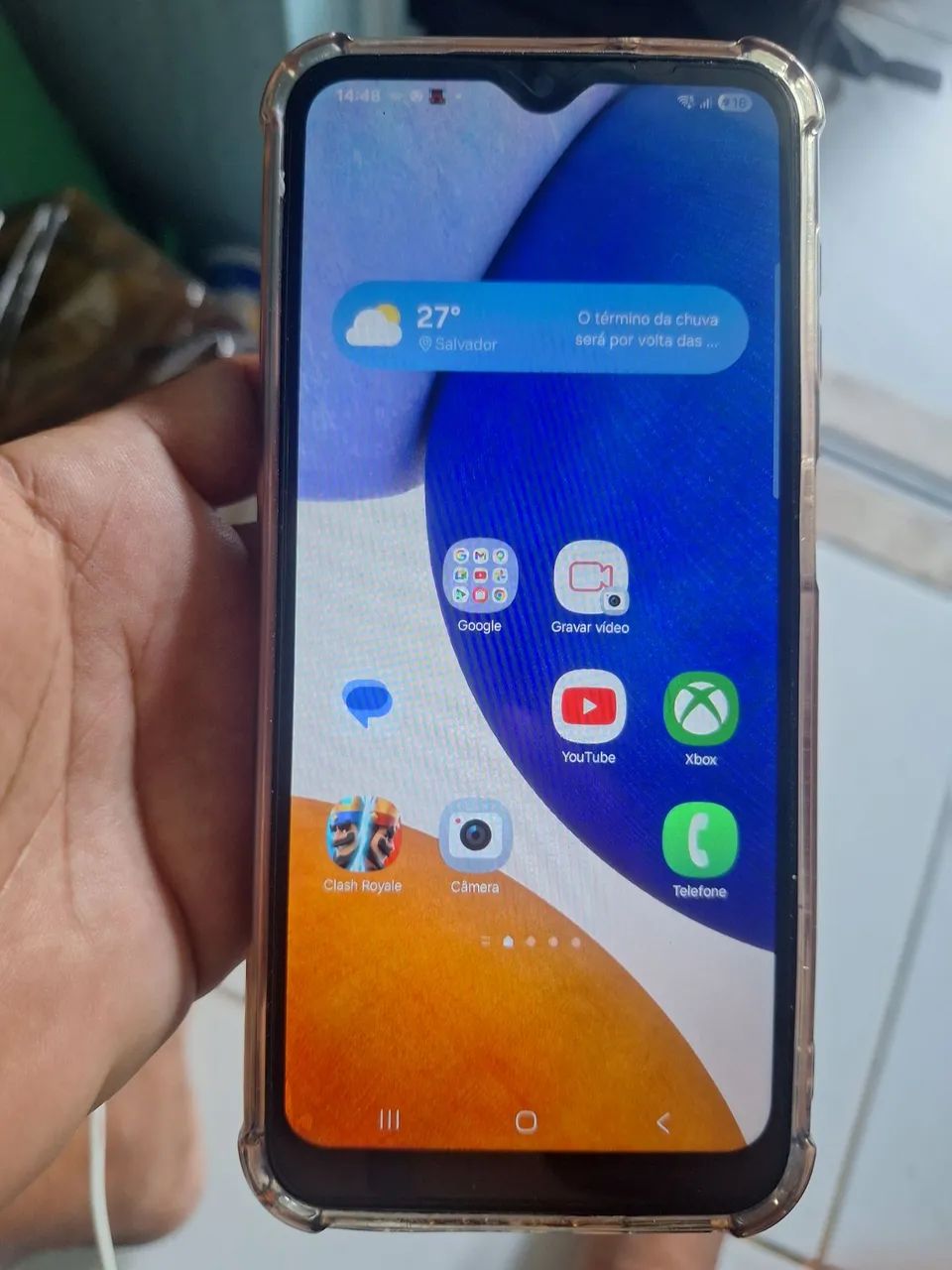 Samsung a 14 5g  $ 550.00 com nota fiscal   pra vender logo todo bom 
