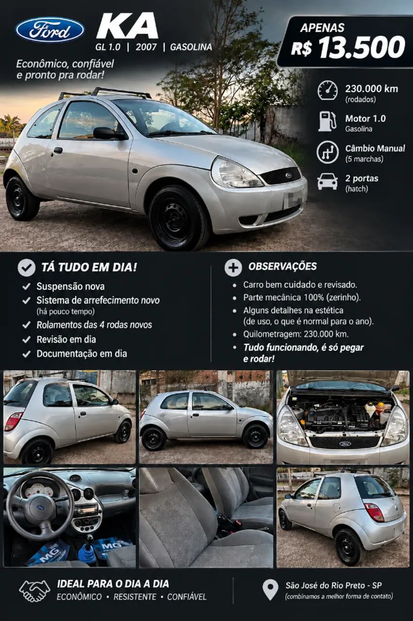 Ford Ka Ka GL 1.0i Zetec Rocam 2007