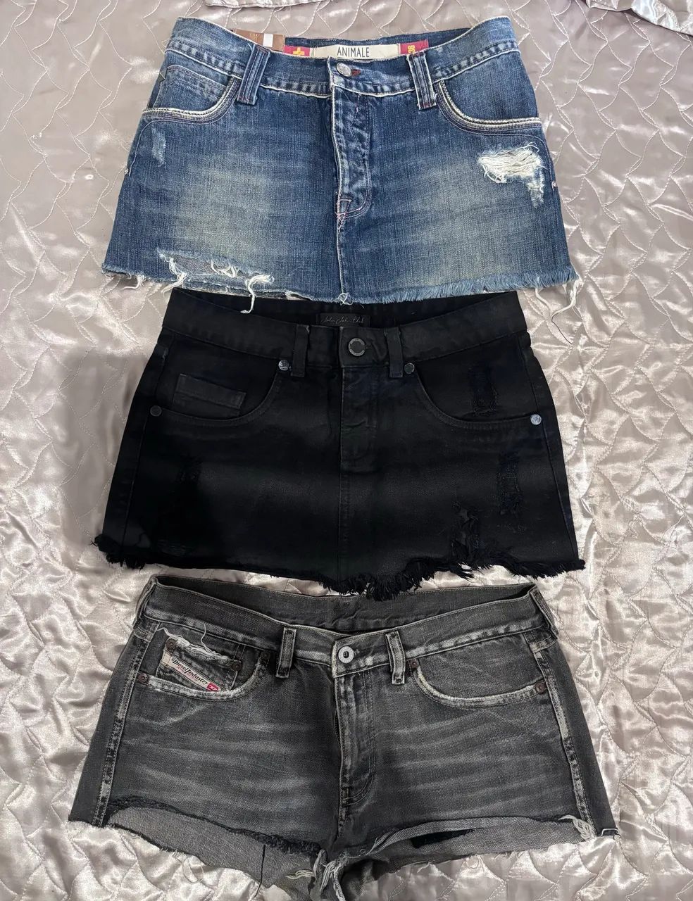Lote shorts e saia super curto