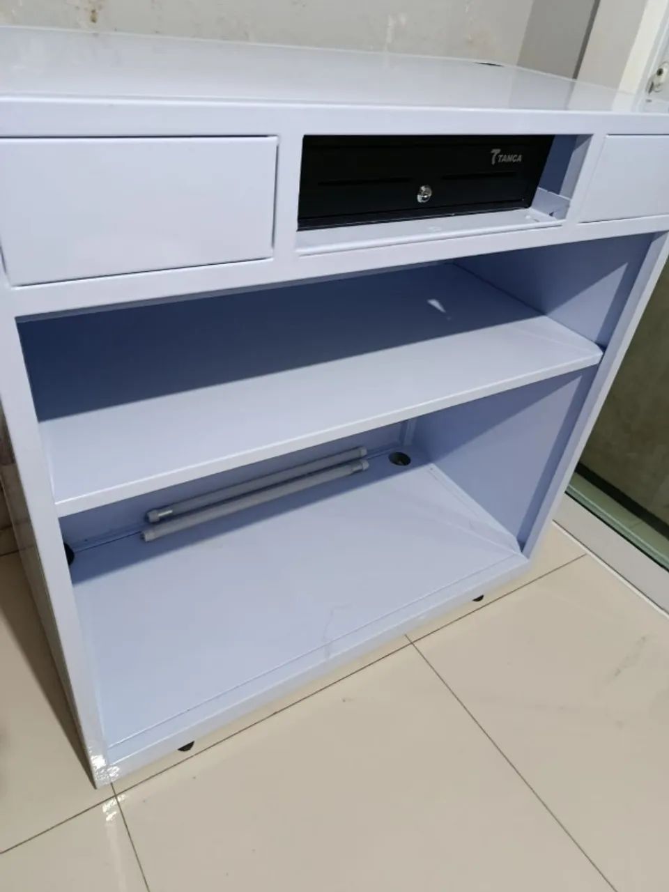 Balcão Caixa em aço com gaveta tanka automática