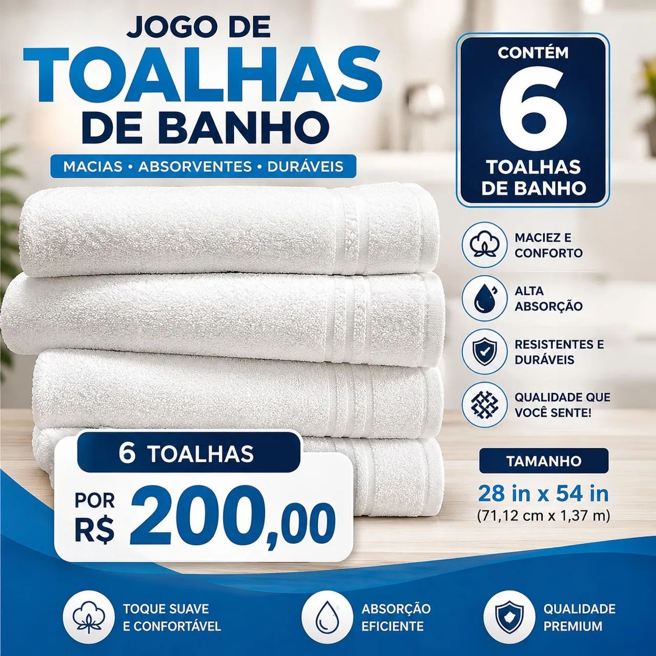 Jogo de Toalhas de Banho
