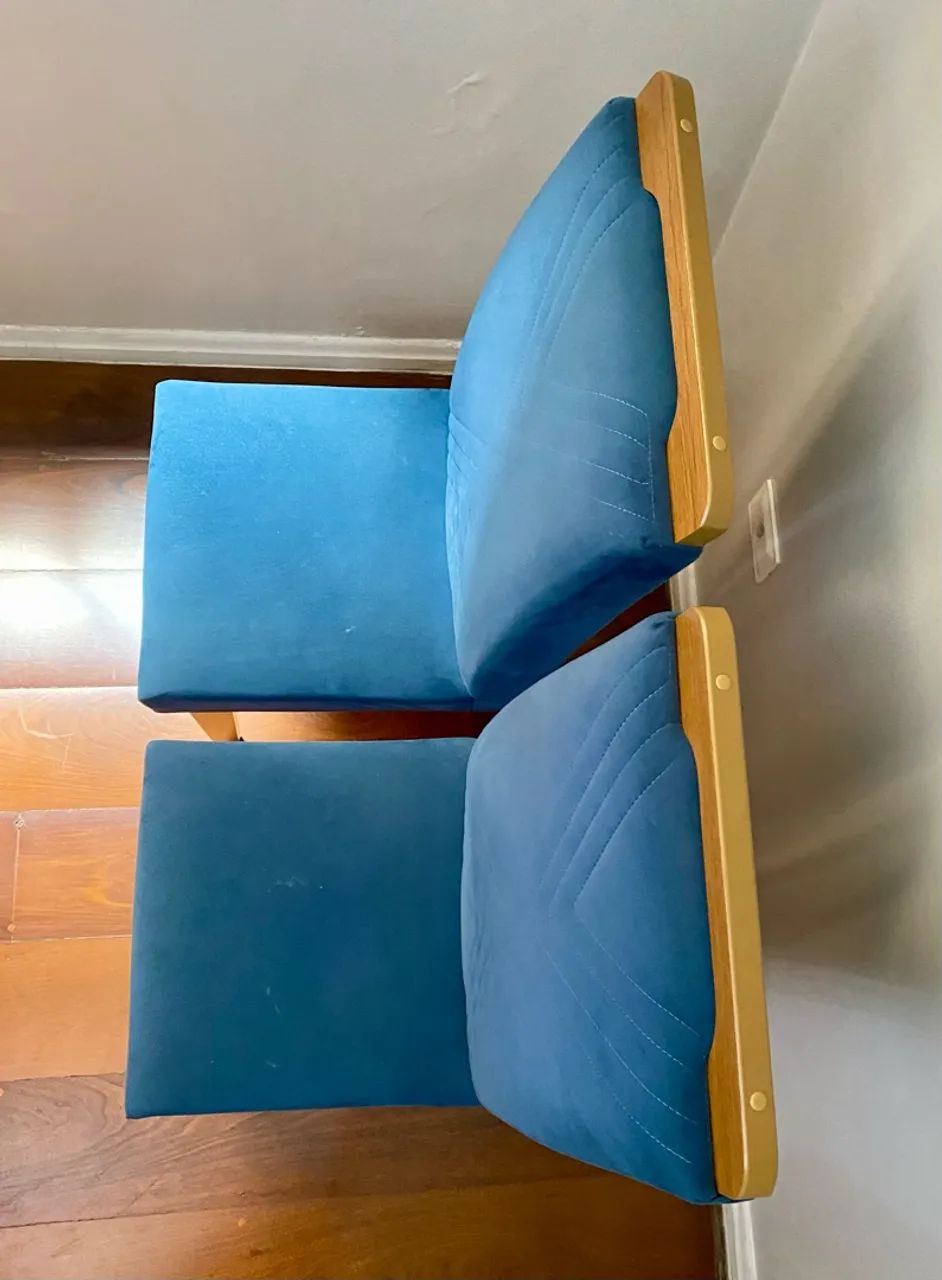 Par cadeiras sala jantar azul - Foto 3