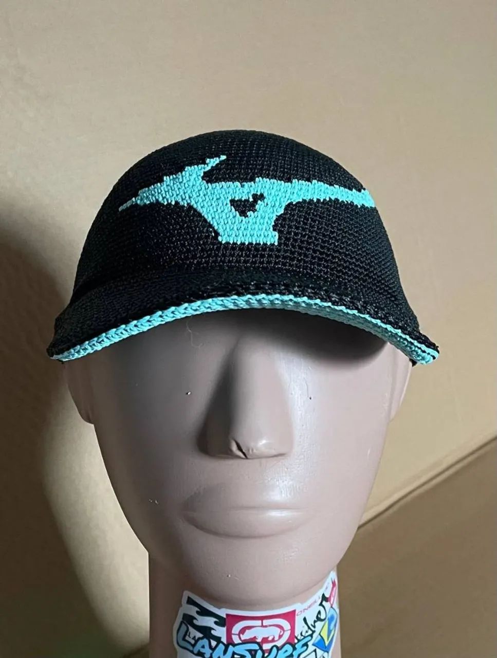 Boné de crochê Mizuno preto e verde Tiffany! - Foto 4