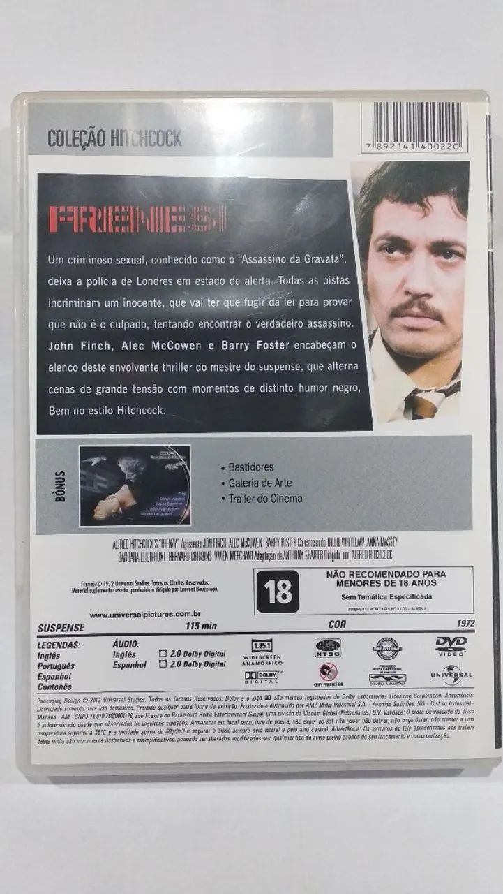 DVD Frenesi -Alfred Hitchcock - Foto 2