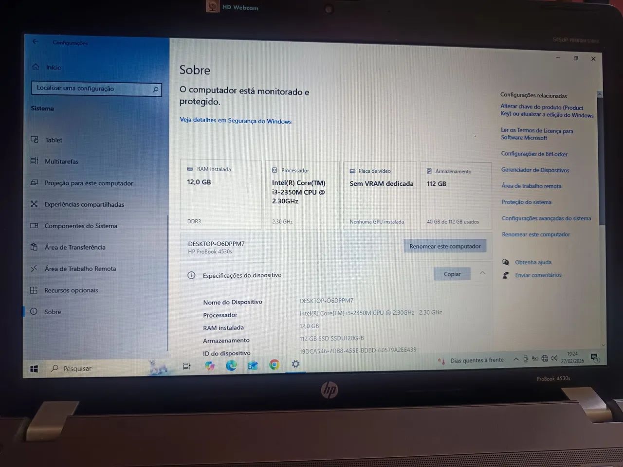 Notebook HP PROBOOK 4530s - Foto 5
