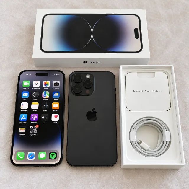 iPhone 14 Pro Max 128GB Preto | Caixa + Cabo | Bem Conservado