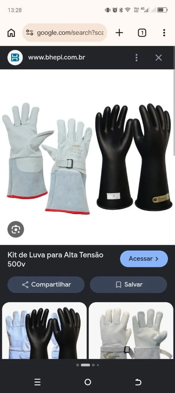 Luva de alta e baixa tensão 