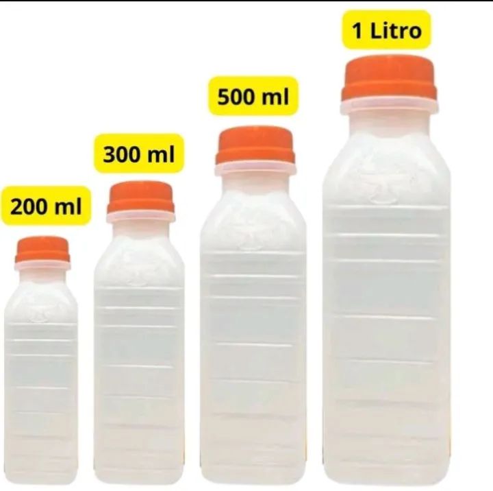 LOTE 300 EMBALAGENS PARA SUCOS garrafa pet quadrada com tampa  - Foto 2