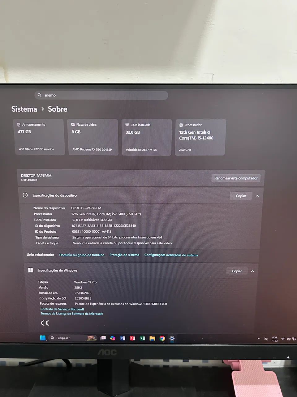 MONITOR GAMER AOC 24" NOVO - Foto 2