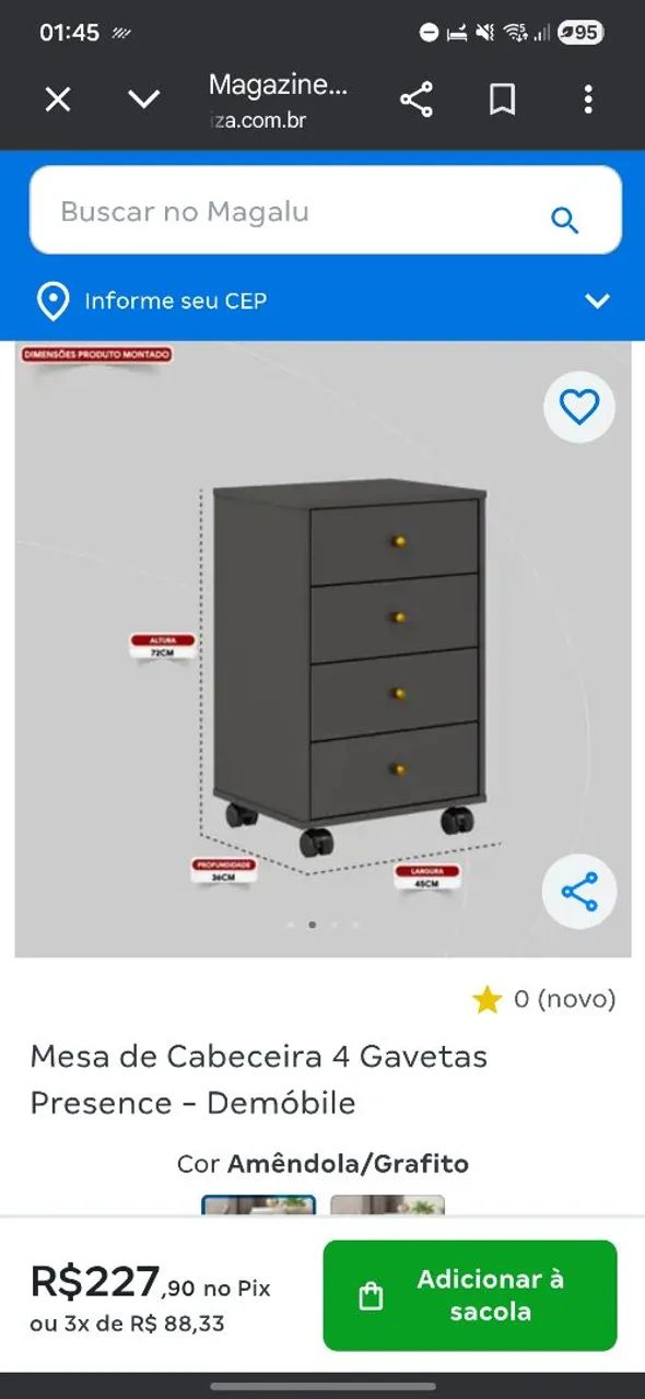 2 Mesa de Cabeceiras Cinzas - Foto 2