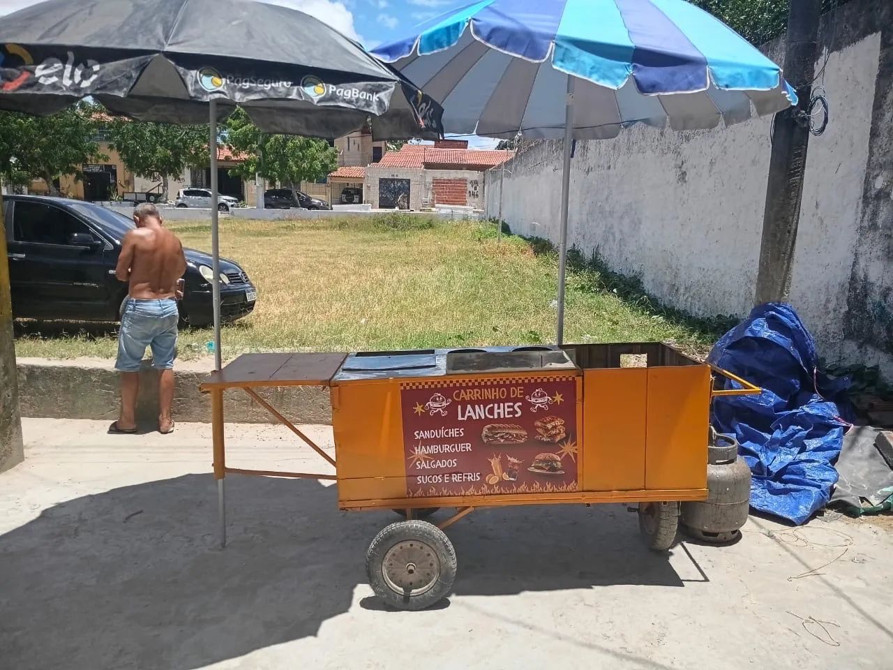 Carrinho de lanche completo
