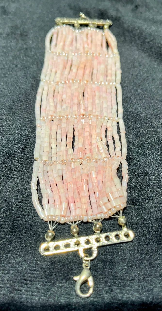 Pulseira de Miçangas Rosa - Foto 3