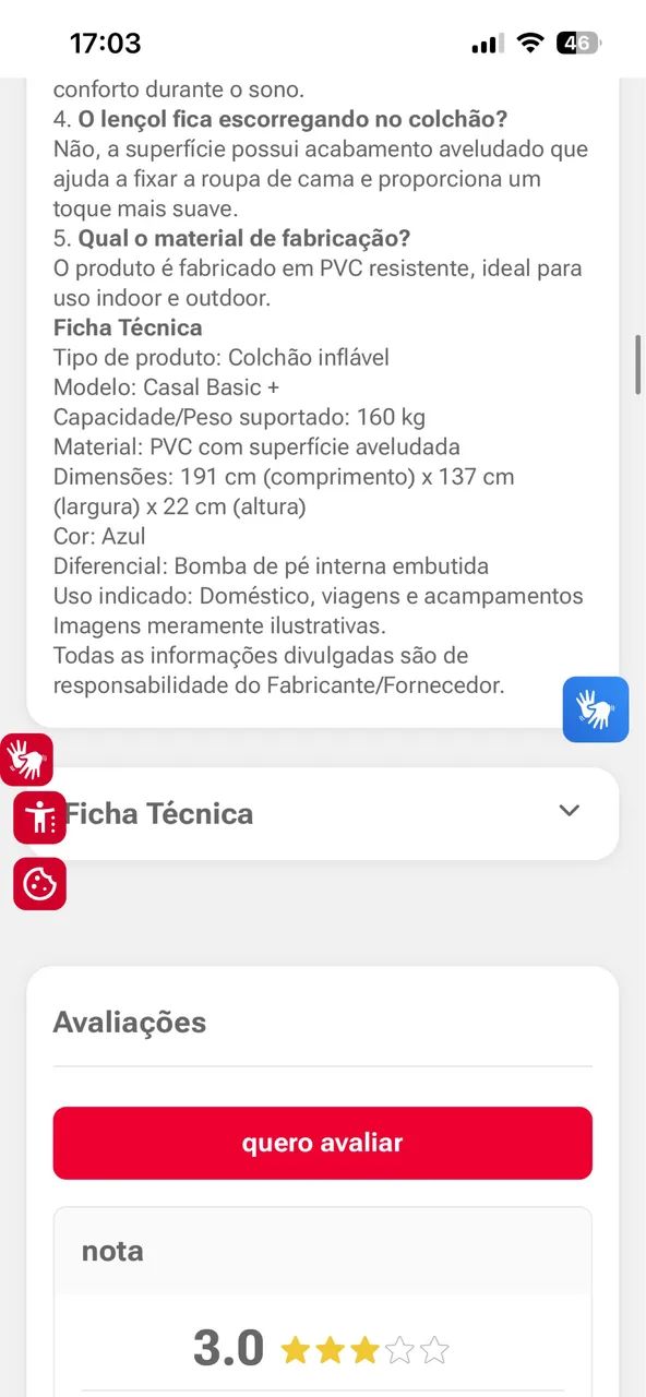 Colchão inflável original duplo básic + casal  - Foto 5