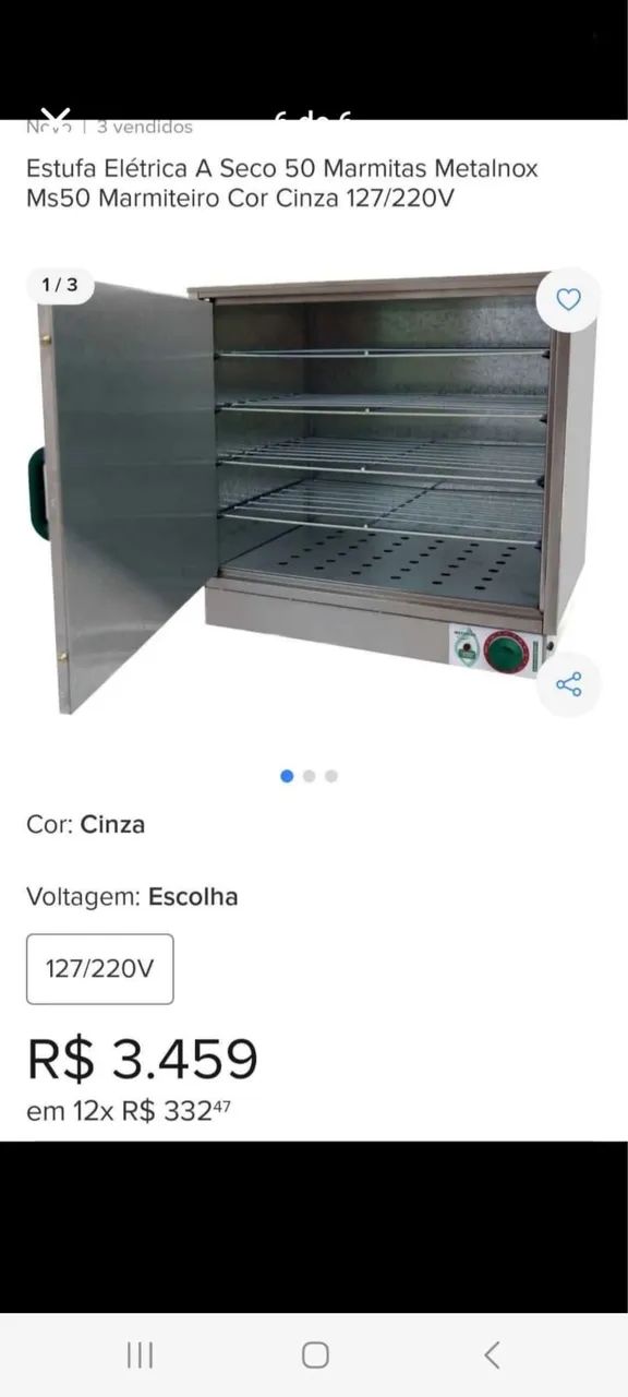 Estufa elétrica a seco 50 marmitas Metalnox MS 50 bicolor - Foto 4
