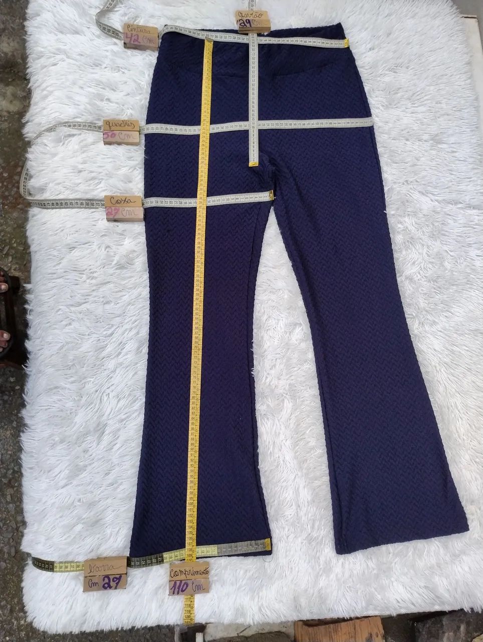 Calça Flare Azul Marinho GG - Foto 5