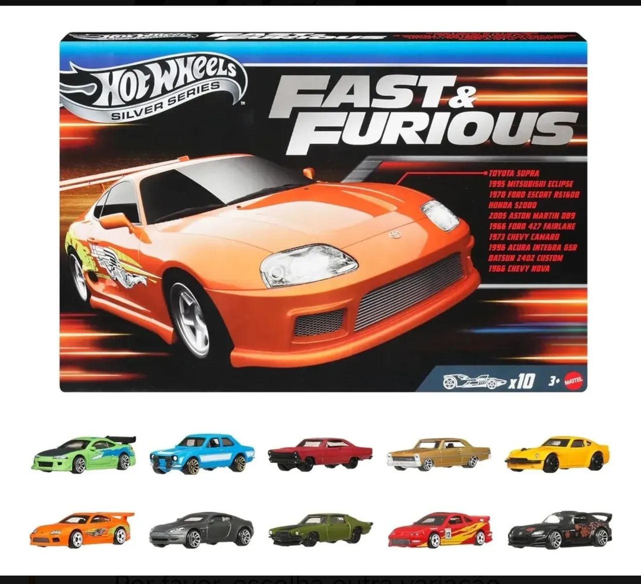 Kit Hot wheels Silver série fast e furious 
