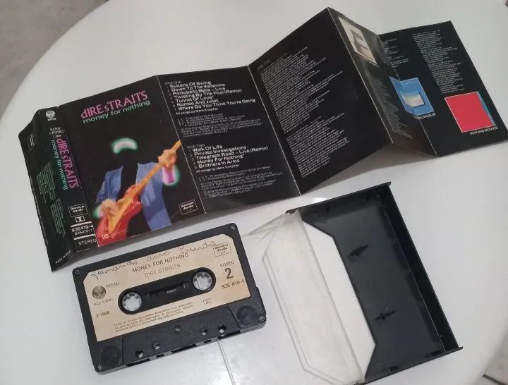 fita k7 dire straits money for nothing 1988 raridade com livreto