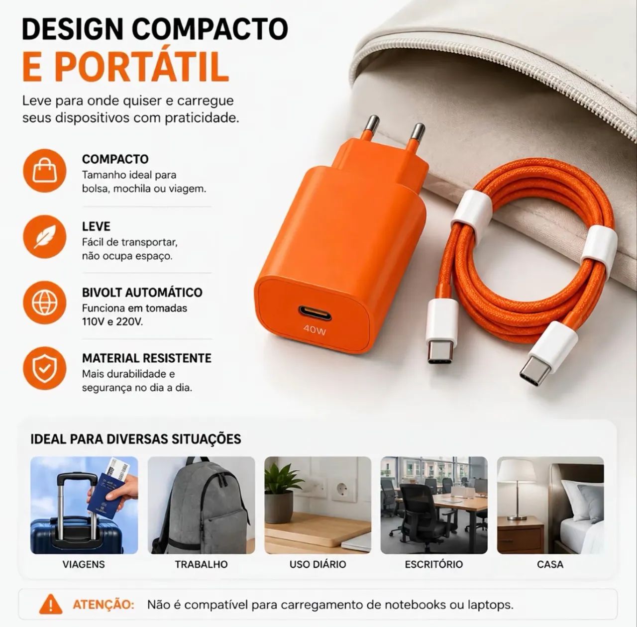 Carregador Tipo C 40W - Foto 3