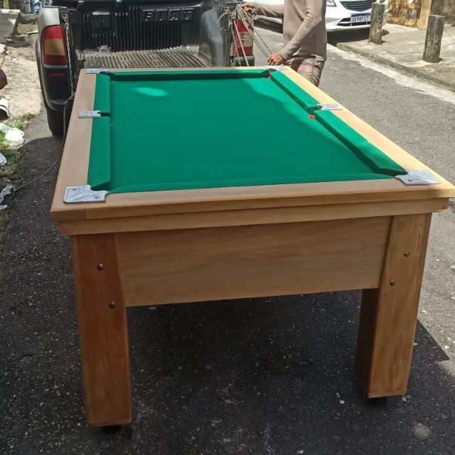 MESA DE BILHAR MADEIRA DE LEI TODA EM ANGELIM COMPLETO - Foto 2
