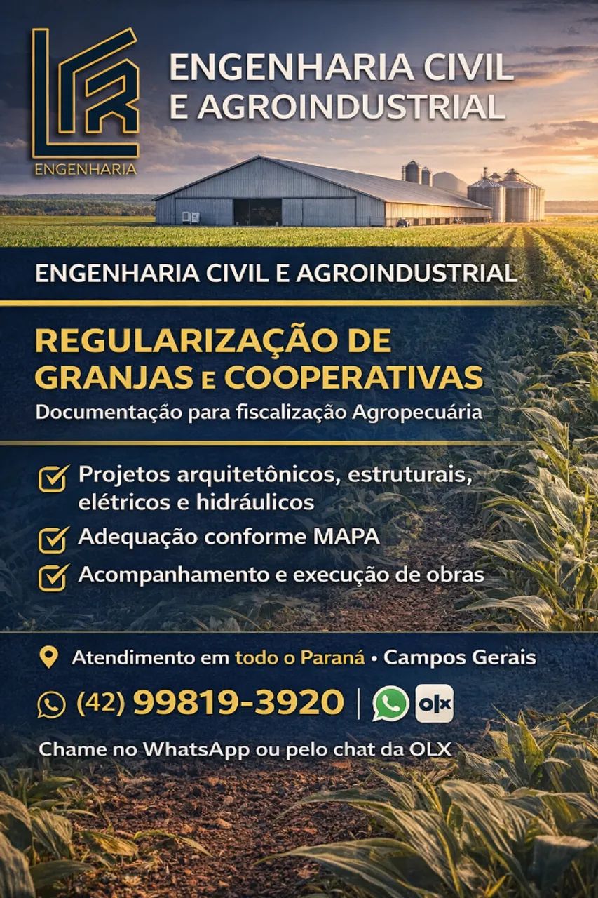 LRF Engenharia - Cooperativas e Granjas no Paraná   - Projetos e Regularização