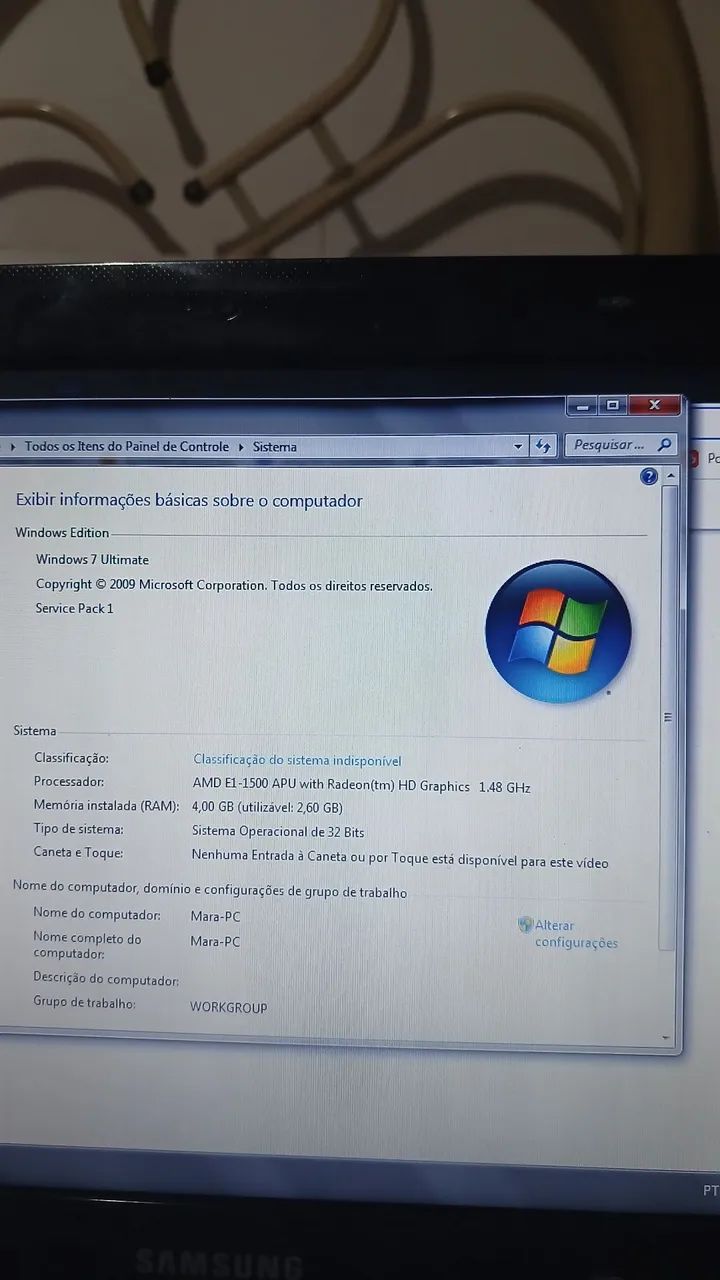 Notebook Samsung AMD E1 - 1500, 4GB, ssd de 320gb, Windows 7 - Foto 4