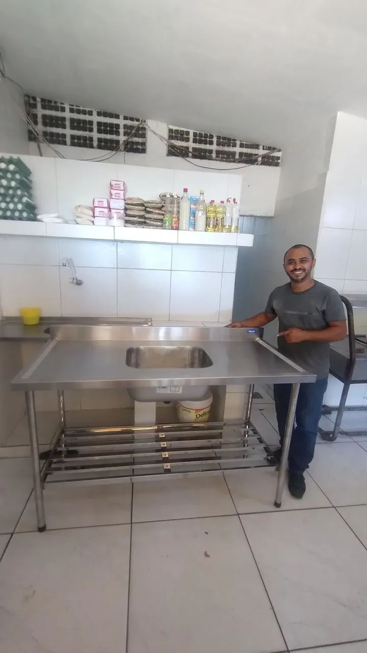 MESA INOX 1.50 METRO X 70 LA COM 1 CUBA IMECA 