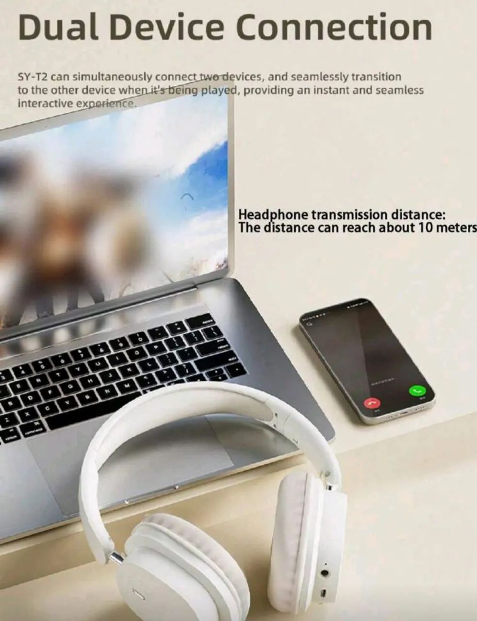 Fone de Ouvido Bluetooth HiFi SY T2 Rosa com Microfone - Foto 5