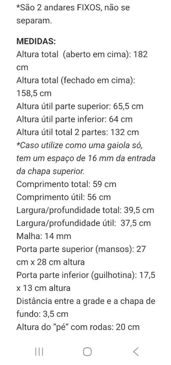 Viveiro duplo Calopsitas e Agapórnis - Foto 2
