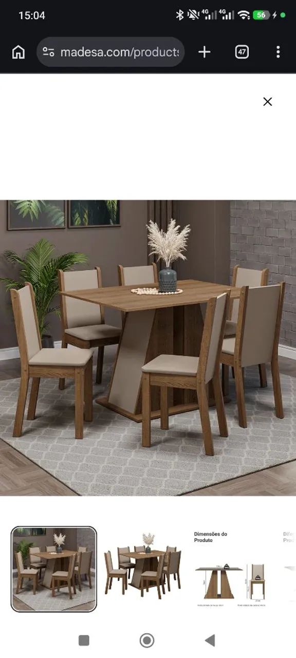 Mesa de jantar com 6 cadeiras - Foto 3
